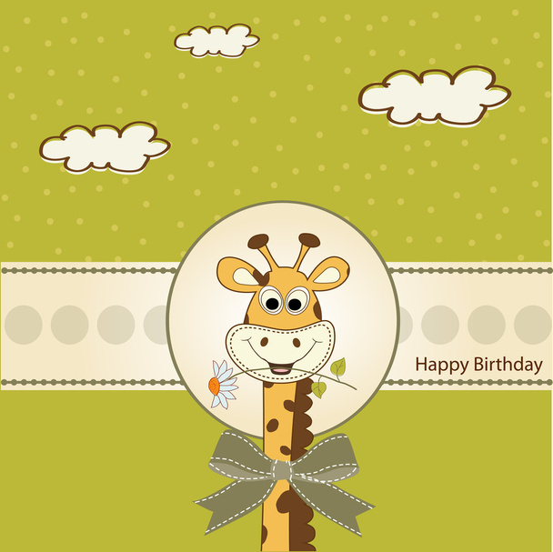 Birthday greeting card with giraffe - Zdjęcie, obraz