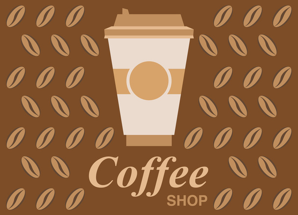 Coffee shop vector illustration, design elements - Вектор,изображение
