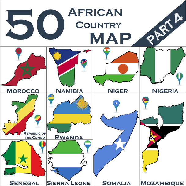Set di paesi africani
 - Vettoriali, immagini