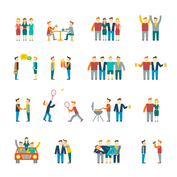 Friends icons flat - Vector, Image