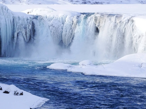 iceland, view of the frozen waterfall - Foto, immagini