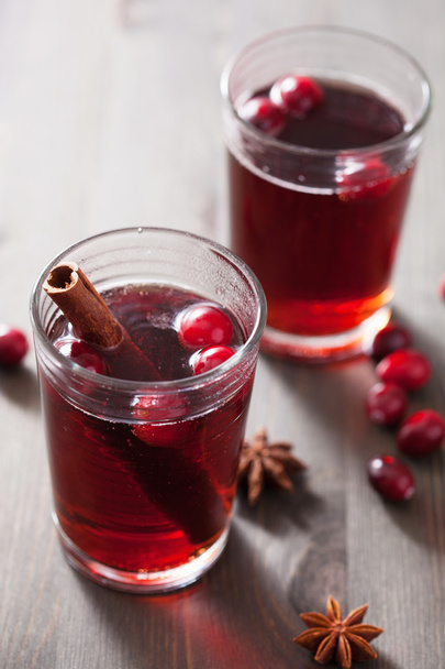 mulled wine with cranberry and spices  - Valokuva, kuva