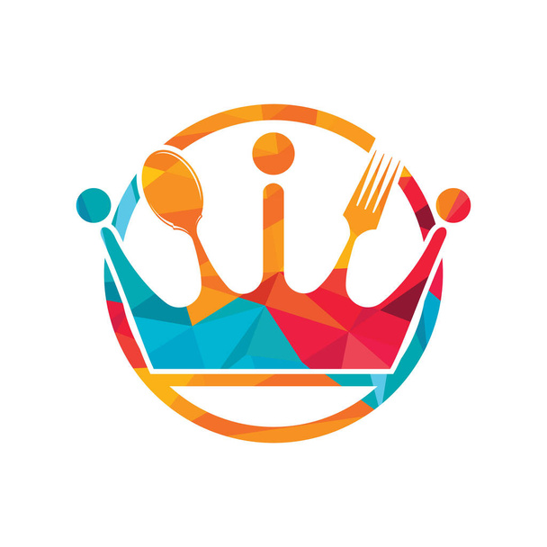 Diseño del logotipo del vector del reino alimentario. Royal food logo concept. - Vector, Imagen