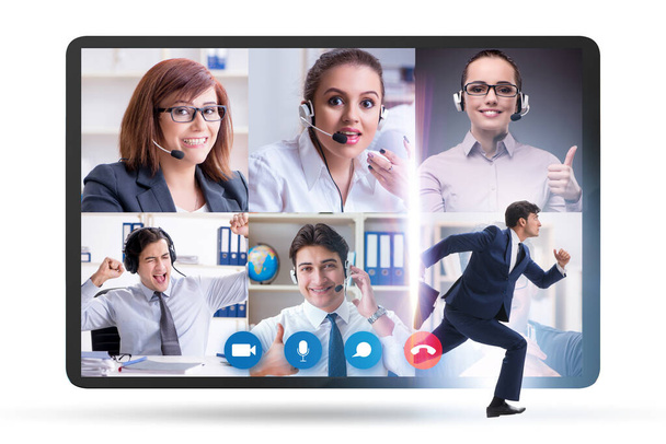 Concetto di videoconferenza con persone in chiamata online - Foto, immagini