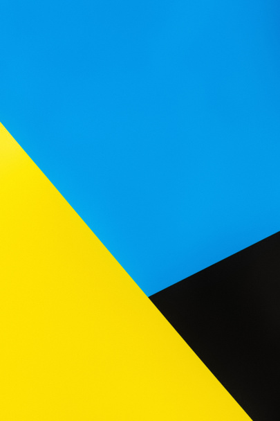 αφηρημένο μπλε, κίτρινο και μαύρο φόντο με αντίγραφο χώρου - Φωτογραφία, εικόνα