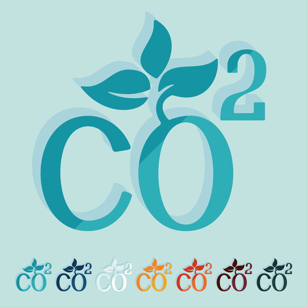 フラットなデザイン: co2 記号二酸化 - ベクター画像