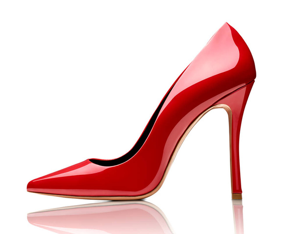 κόκκινο ψηλοτάκουνα παπούτσια μόδας γυναικείο στυλ - Φωτογραφία, εικόνα