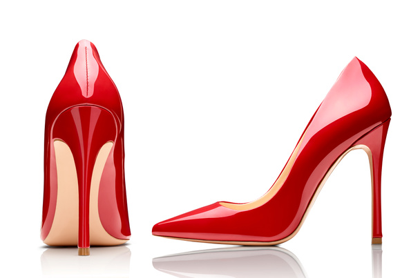 κόκκινο ψηλοτάκουνα παπούτσια μόδας γυναικείο στυλ - Φωτογραφία, εικόνα