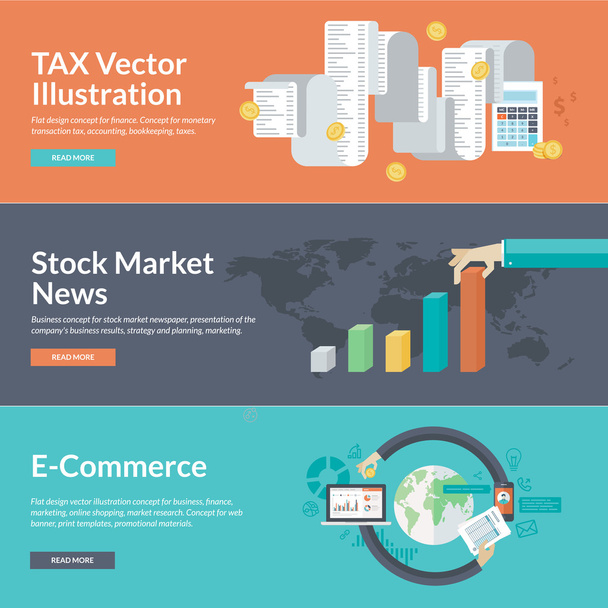 Conceptos de ilustración vectorial de diseño plano para negocios y finanzas
 - Vector, Imagen
