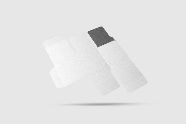 Boîte carrée ouverte isolée sur fond blanc. rendu 3D. Maquette - Photo, image
