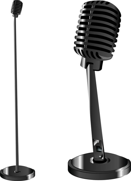Музыкальный микрофон в два размера - Вектор,изображение