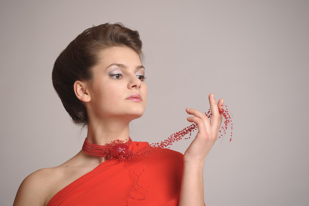 Elegant woman in the red - Photo, image