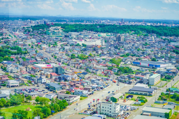 Akita City paisagem de Serion (Akita City Port Tower). Localização do tiroteio: Akita - Foto, Imagem