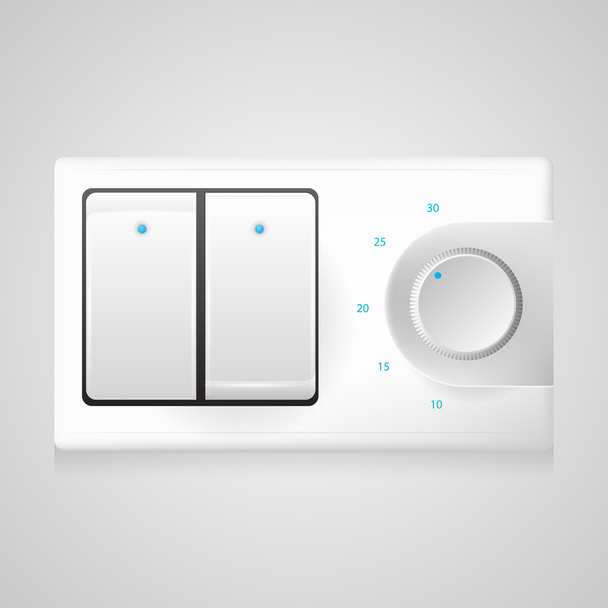 Vector illustration of white switch with dimmer - Διάνυσμα, εικόνα