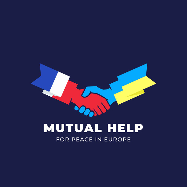 Ukrainian and Italian friendship mutual help and partnership handshake Abstract Vector Sign Peace Symbol Icon Template. Hand Shake with European flags. Isolated - ベクター画像