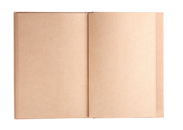 otevřená kniha papíru prázdná stránka na bílém pozadí - Fotografie, Obrázek