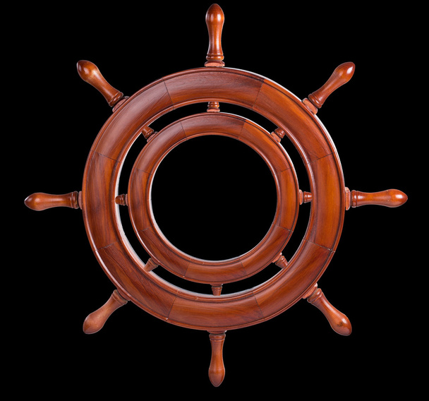 Rahmen für das Bild in Form des Schiffslenkrads. isoliert - Foto, Bild