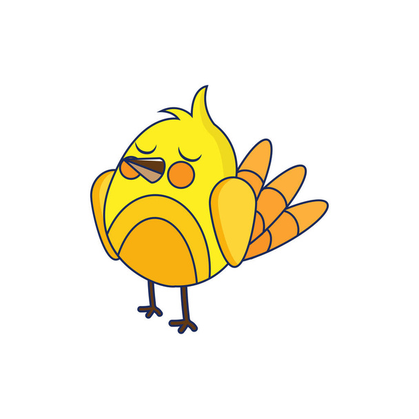 Isolated yellow bird animal fly vector illustration - Vecteur, image