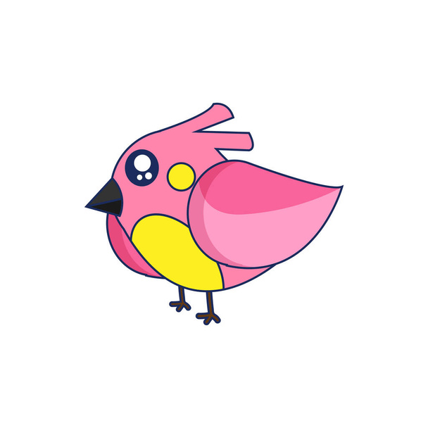Isolated pink bird animal fly vector illustration - Vector, Image