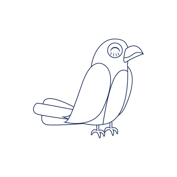 Isolated small draw bird animal fly vector illustration - Vektor, kép