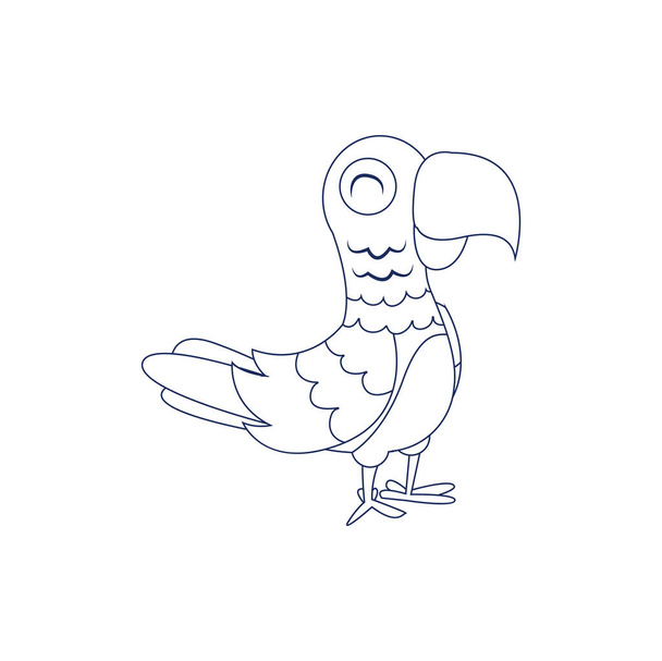 Isolated parrot draw bird animal fly vector illustration - Vektori, kuva