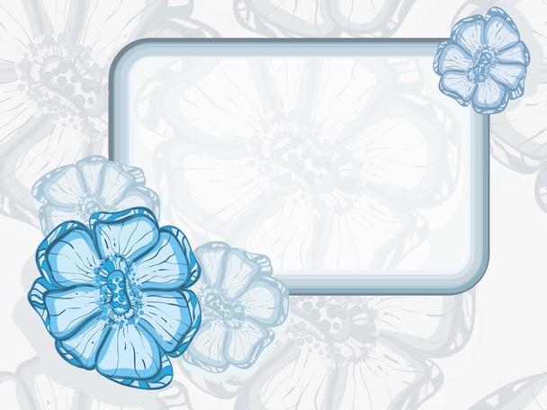 vector frame with abstract flowers on seamless background - Wektor, obraz