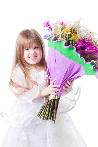 Little girl with flowers - Fotografie, Obrázek