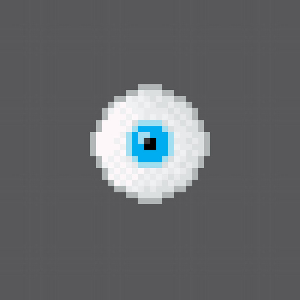 Blue eye pixel art. Vector picture. - Vetor, Imagem