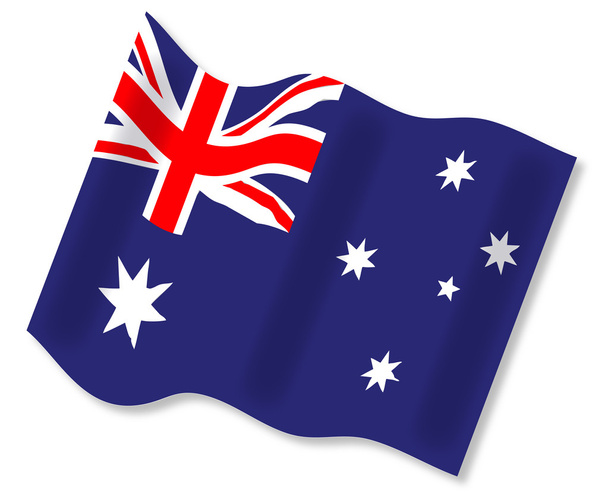 Waving Australian Flag - Vector, Image