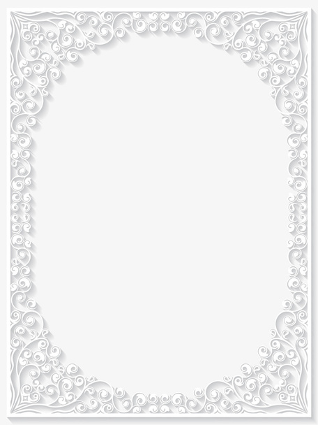 Paper floral frame - Vector, Image
