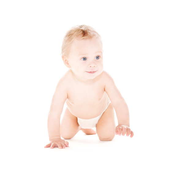 Crawling baby boy in diaper - Zdjęcie, obraz
