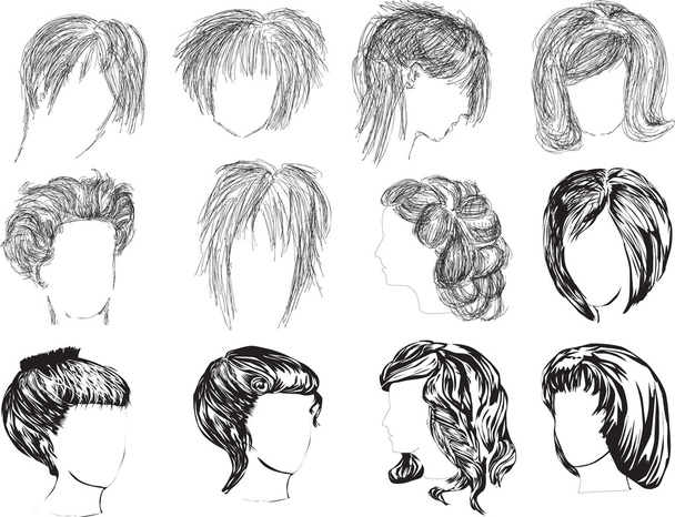 coiffures de femme
 - Vecteur, image