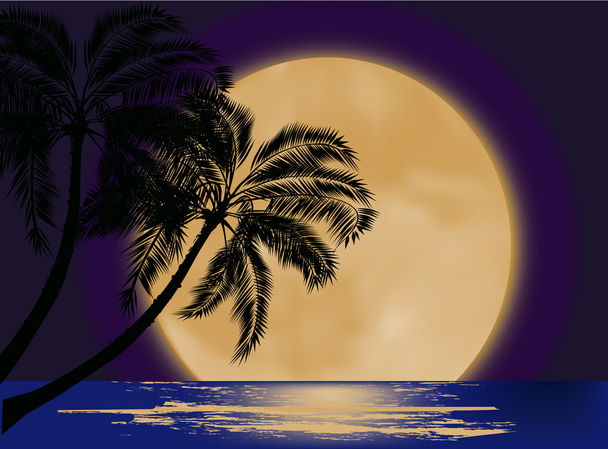 Palm tree silhouette - Vector, Image