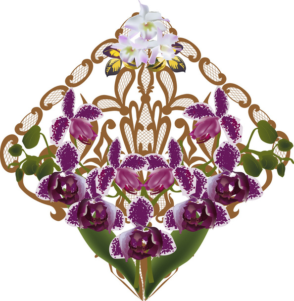 Orquídeas púrpuras
 - Vector, imagen