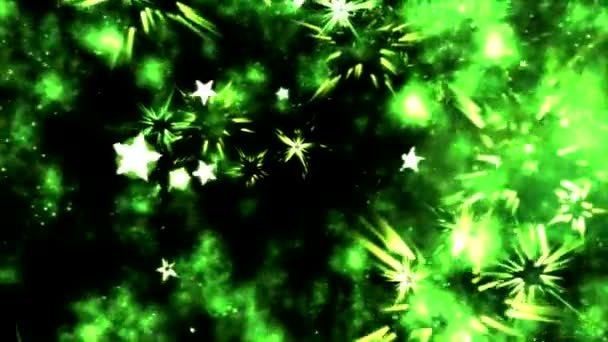 Αφηρημένα σχήματα αστέρων, χώρο - βρόχο πράσινο - Πλάνα, βίντεο