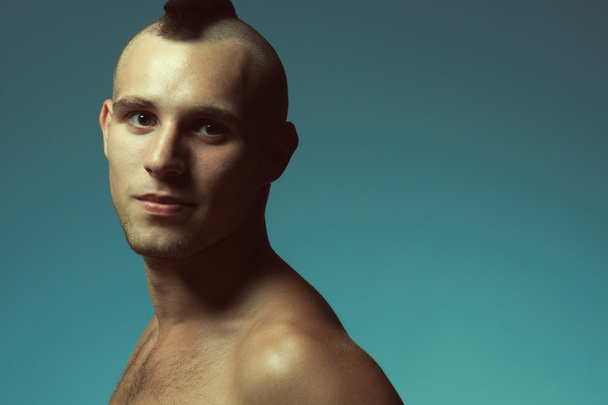 Male beauty concept. Portrait of handsome muscular male model po - Valokuva, kuva
