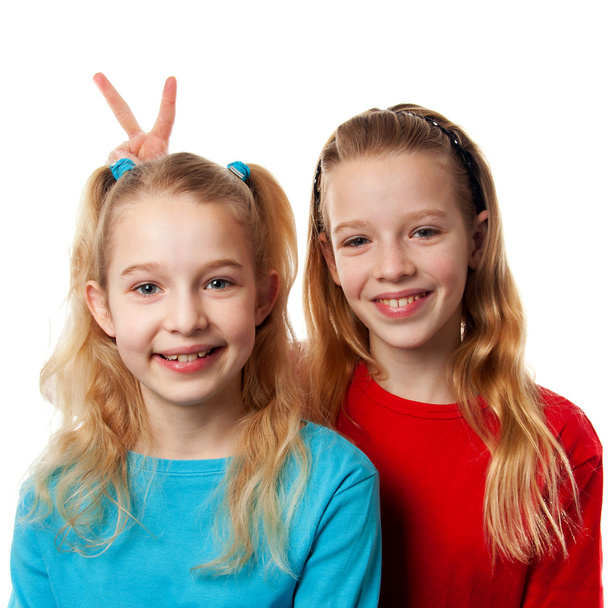 δύο κορίτσια συνωστισμένα διασκέδαση - Φωτογραφία, εικόνα