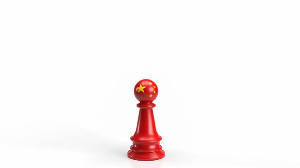 red Chinese chess on white background  for business concept 3d renderin - Photo, Image