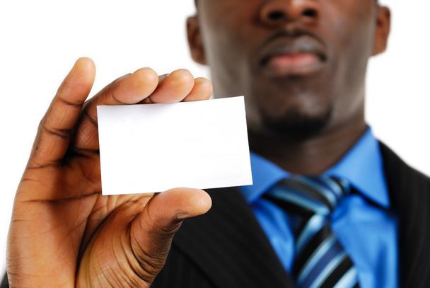 Business man with business card - Foto, Imagen