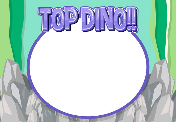 Frame template with dinosaur theme illustration - Vector, Image