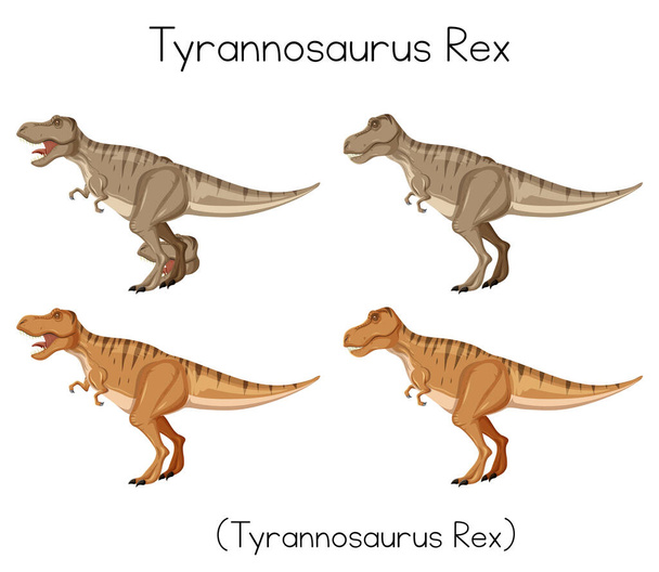Tyrannosaurus Rex wordcard sobre fundo branco ilustração - Vetor, Imagem