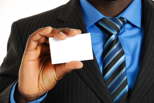 Business man with business card - Foto, Imagen