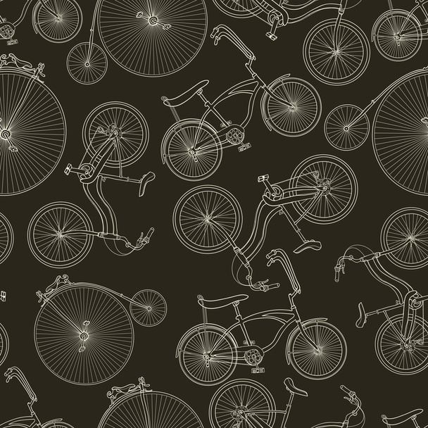 Seamless bicycle background - Vector, Imagen