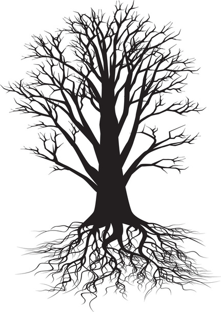 ілюстрація силует дерева
 - Вектор, зображення
