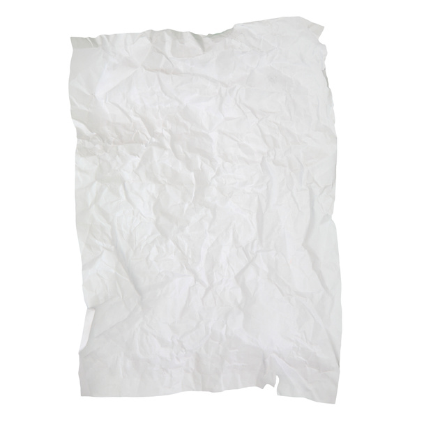 Old wrinkled paper texture isolated on white background - Photo, Image