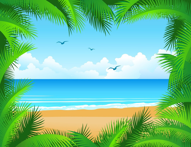 Tropikalne tło plaży - Wektor, obraz