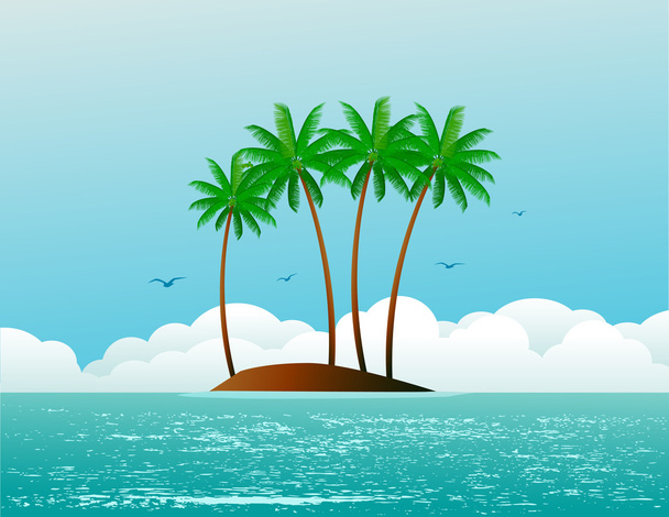 Tropikalna wyspa - Wektor, obraz