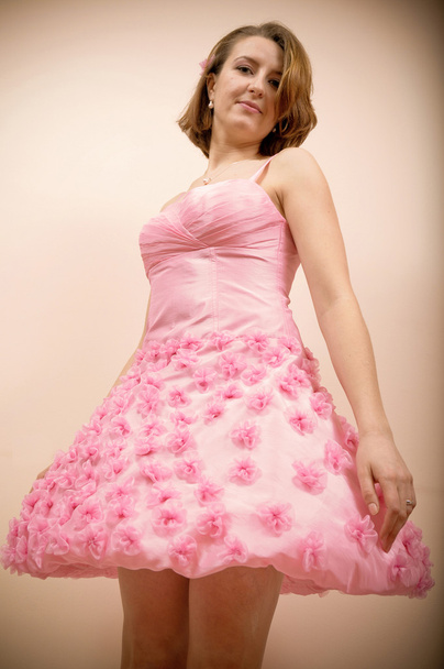 Girl in a Pink Dress - Foto, immagini