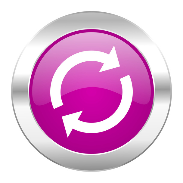reload violet circle chrome web icon isolated - Φωτογραφία, εικόνα