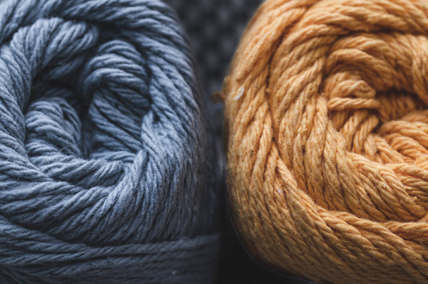 close up of a knitted yarn - Фото, изображение